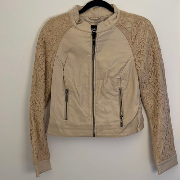 Blanc Noir | Genuine Leather Jacket (Cream)